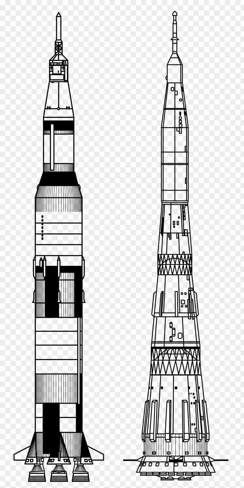 Rockets Apollo Program 11 13 Saturn V N1 PNG