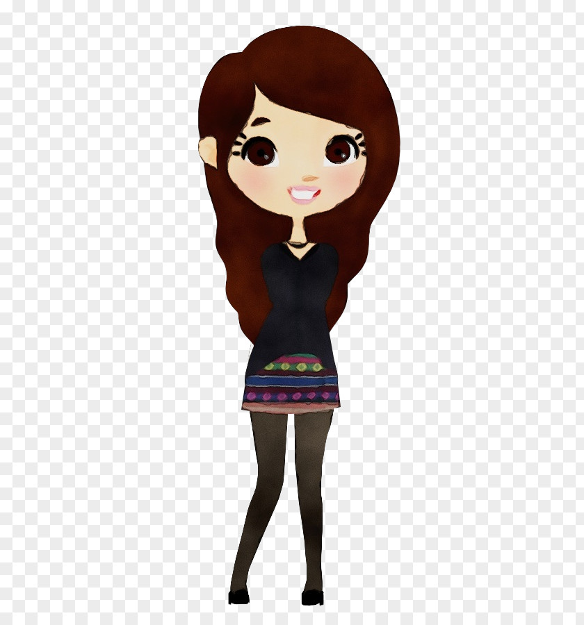 Brown Hair Animation Cartoon Black PNG