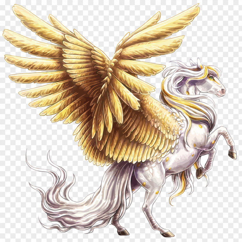 Golden Pegasus Horse Pony PNG