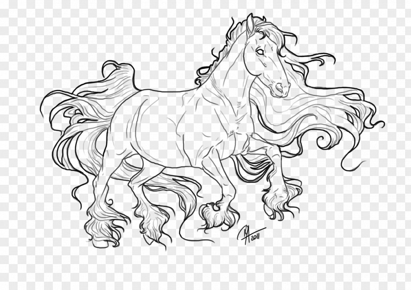 Line Art Gypsy Horse Drawing Pony PNG