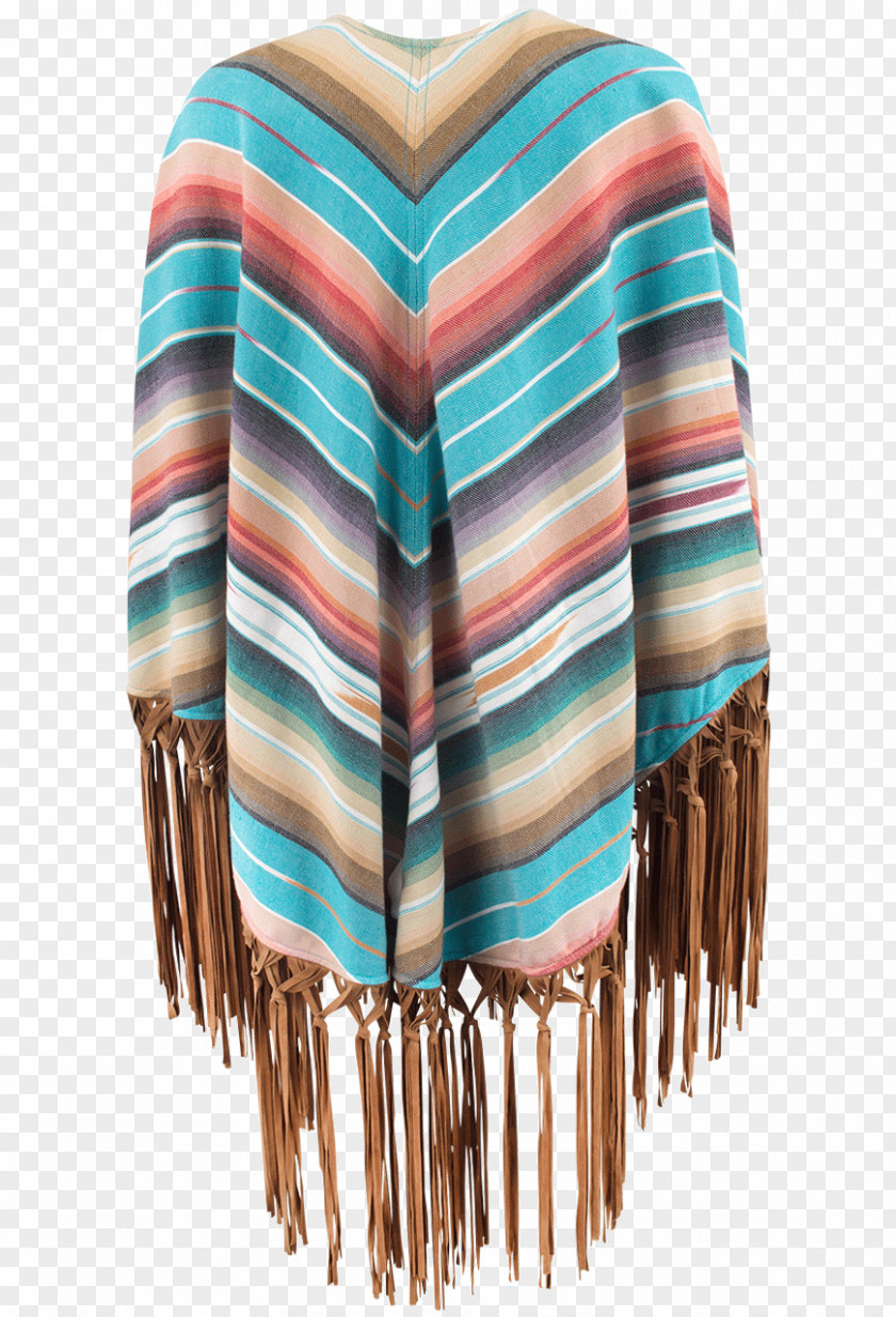 Pinto Ranch Poncho Neck Turquoise PNG