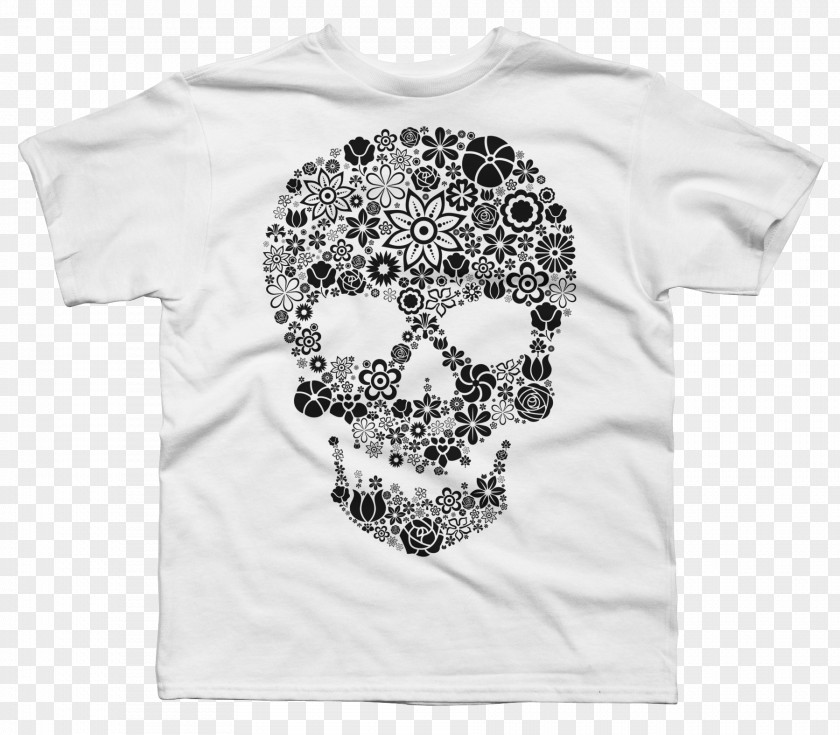 T-shirt Sleeve Skull And Crossbones Flower PNG