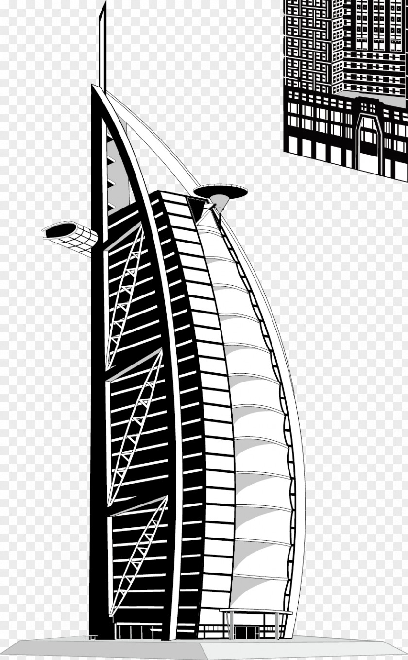 Vector Building Burj Al Arab Hotel PNG