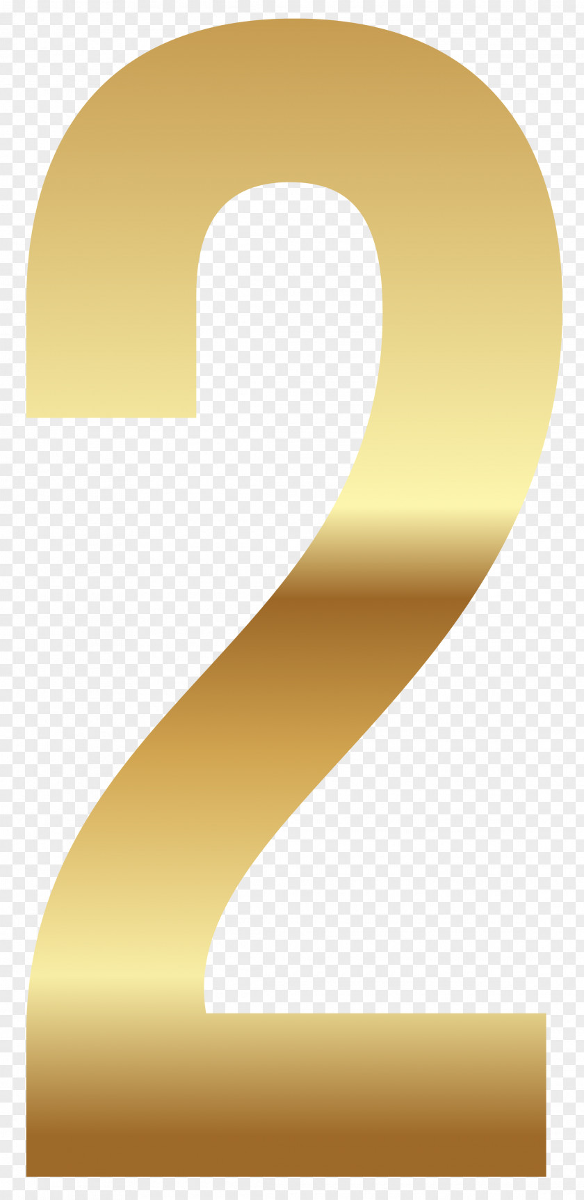 Golden Number Two Clipart Image Yellow Angle Font PNG