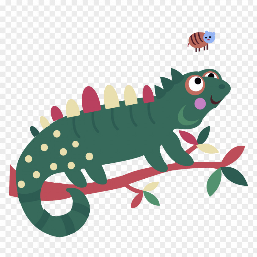 Green Cartoon Lizard Reptile Chameleon PNG