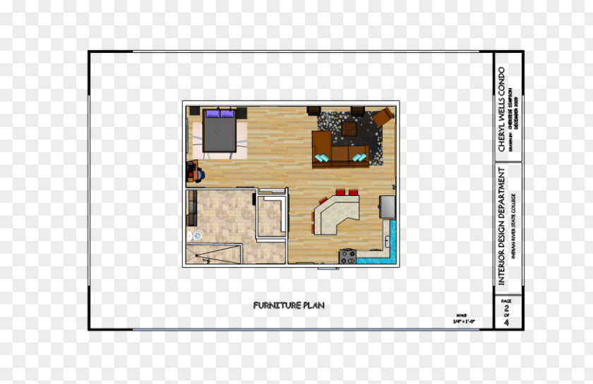 Interior Design Sketch Căn Hộ Officetel Quận 4 Tresor Floor Plan Ngã 3 Bến Vân Đồn PNG