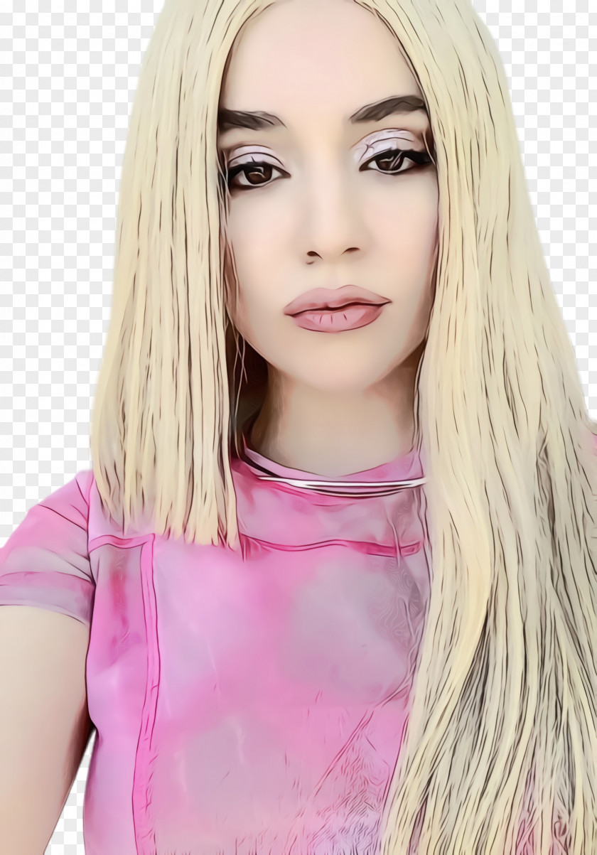Model Eyelash Ava Max Blond Sugar Republic Hair Coloring PNG