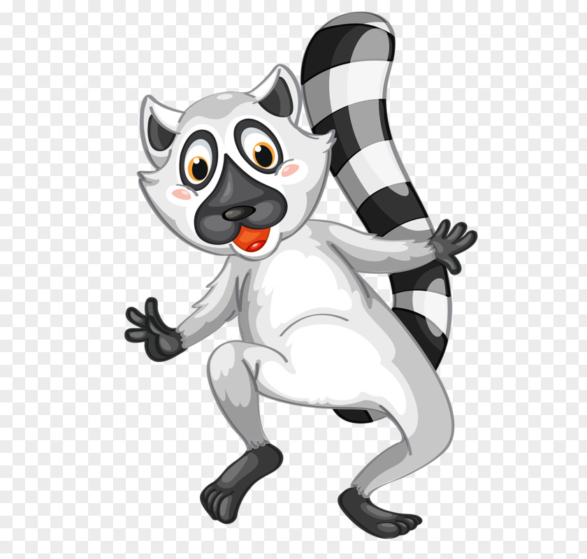 Cute Little Raccoon Lemur Clip Art PNG