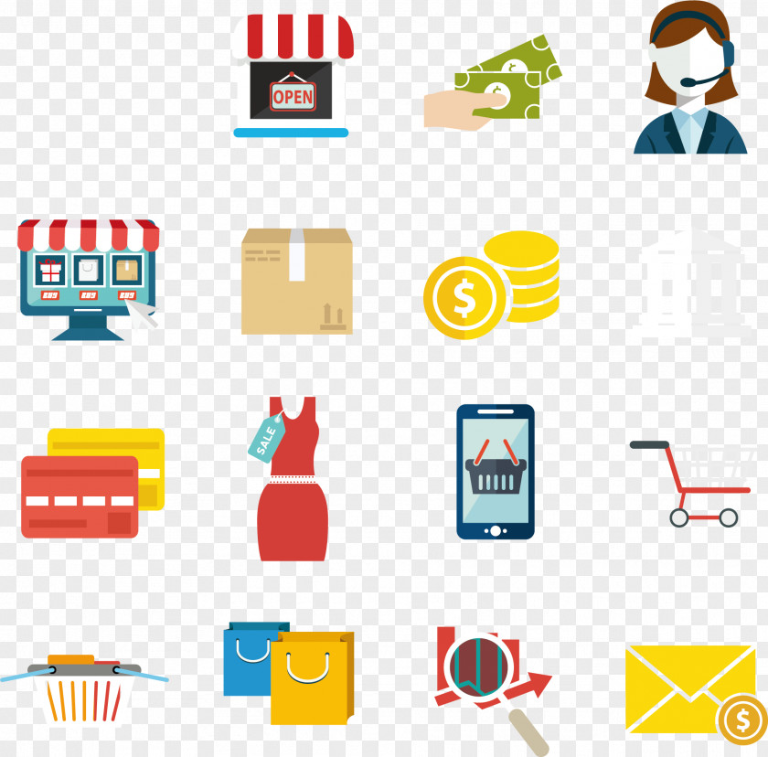Flat Business Icons Collection Gratis Icon PNG