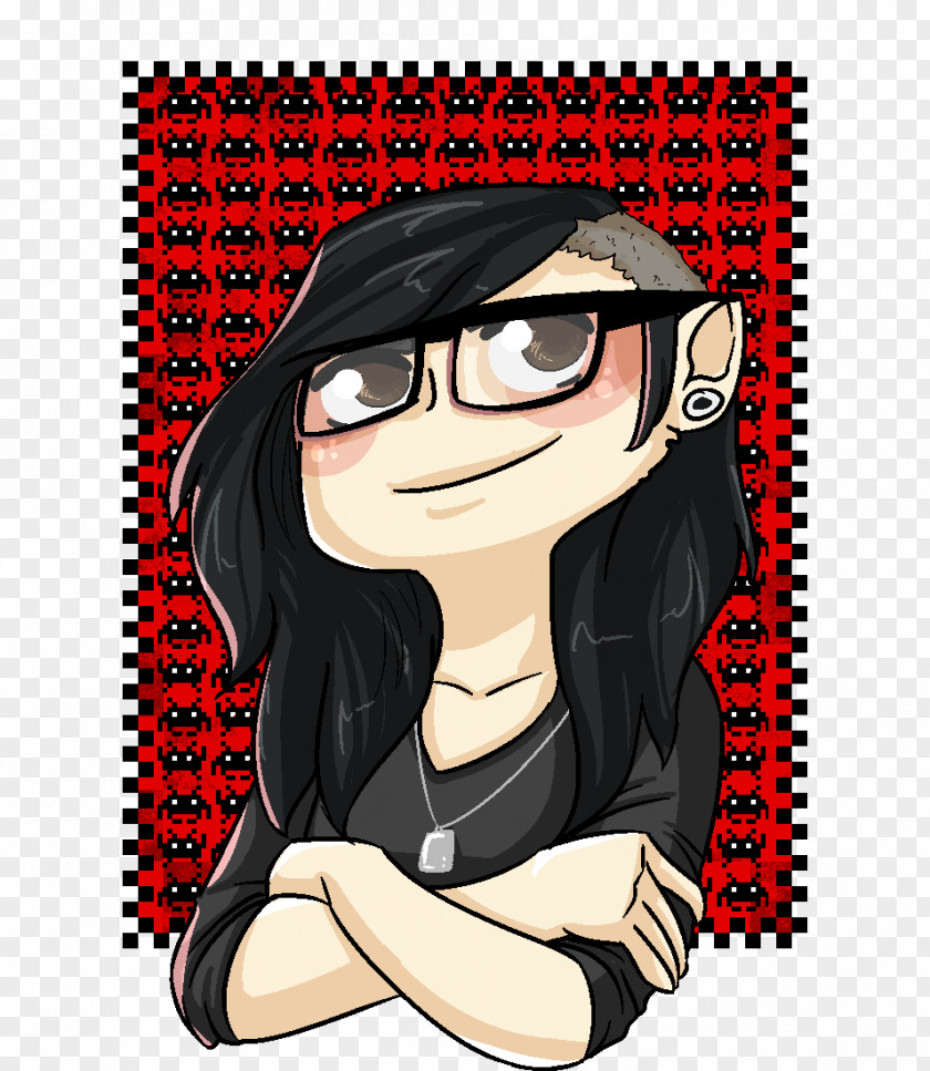 Glasses Black Hair Fiction Brown PNG