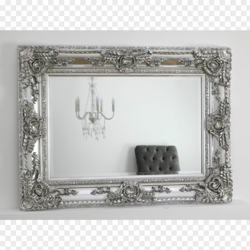 Ivory Vintage Frame Picture Frames Mirror Silver Rectangle Wall PNG