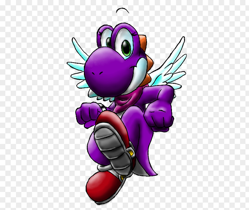 Purple Yoshi Vertebrate Legendary Creature Clip Art PNG