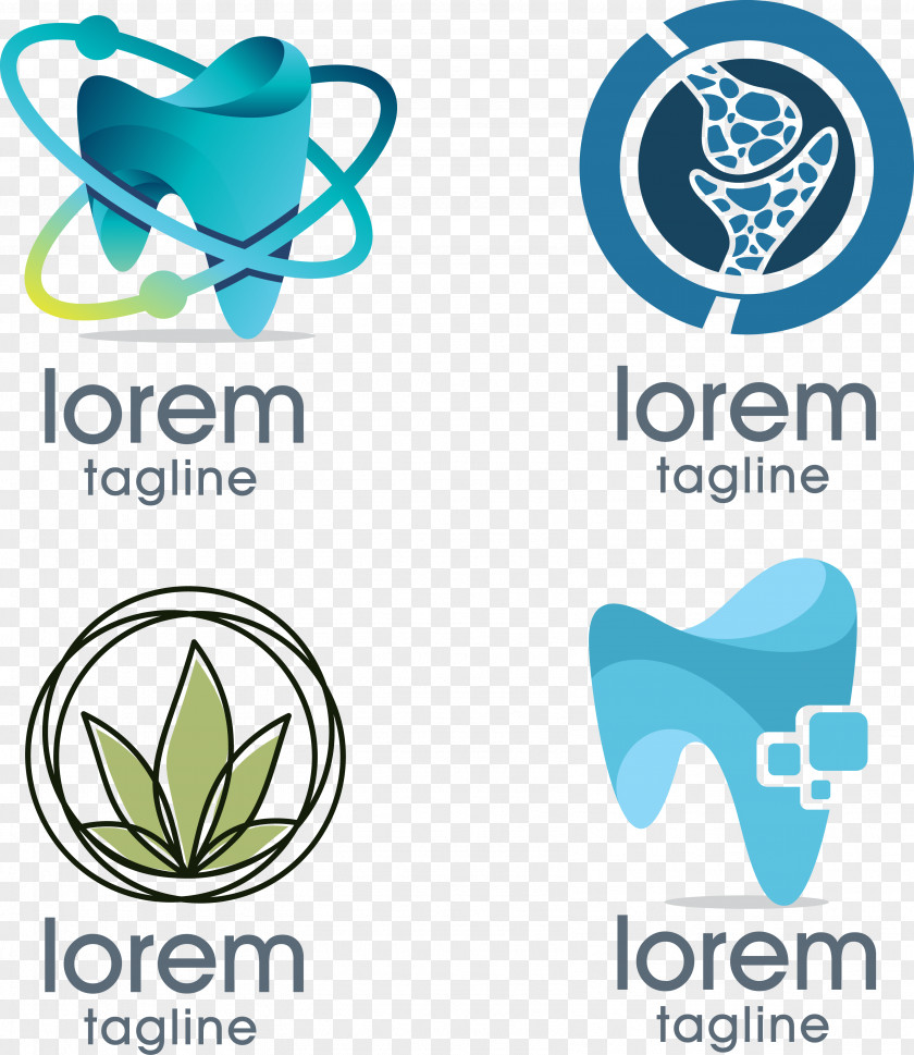 Vector Hand-painted Dental Clinic Icon Logo Medicine Dentistry PNG