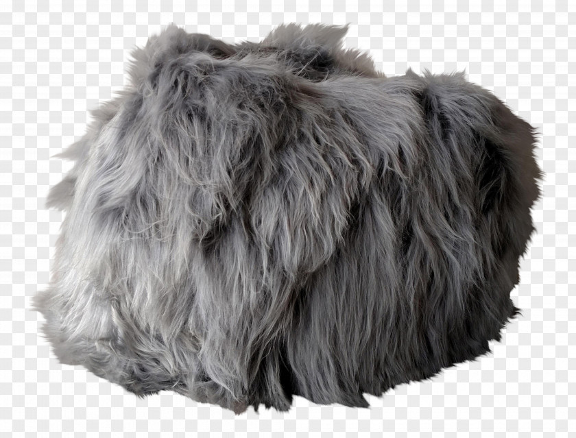 Bean Bag Chair Fur Snout Grey PNG