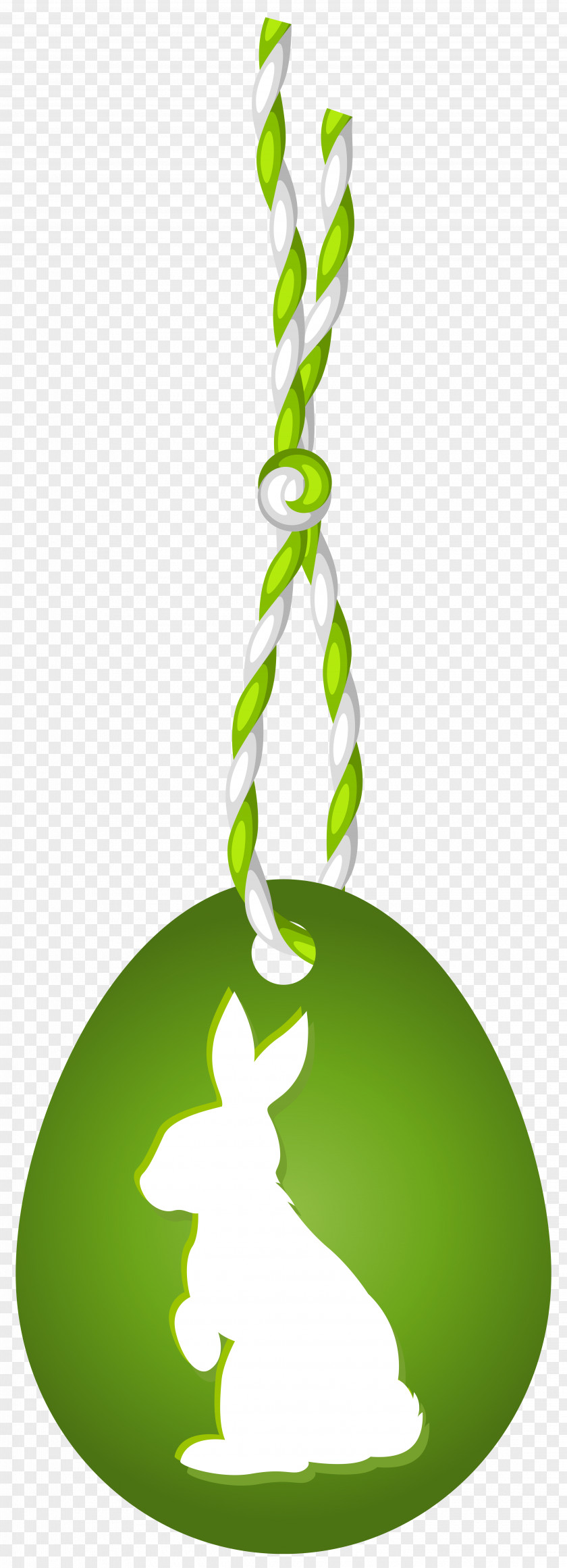 Green Easter Hanging Egg With Bunny Clip Art Image PNG