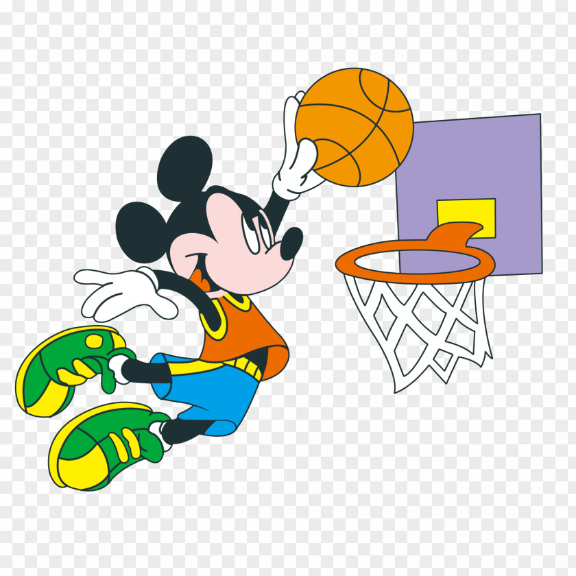 Mickey Mouse Dunk Donald Duck Basketball Wallpaper PNG