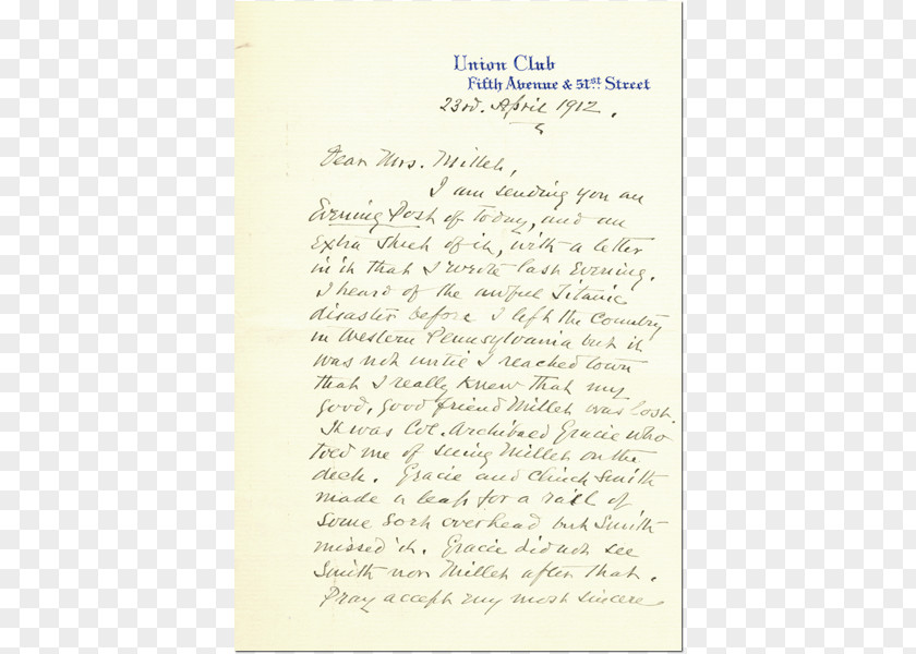 Fire Letter Sinking Of The RMS Titanic Condolences Paper PNG