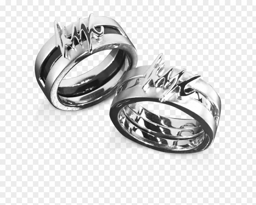 A Pair Of Rings Wedding Ring Silver Colored Gold PNG