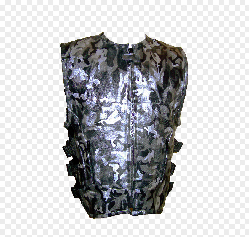 Cowhide Military Camouflage Leather Jacket Gilets Motorcycle PNG