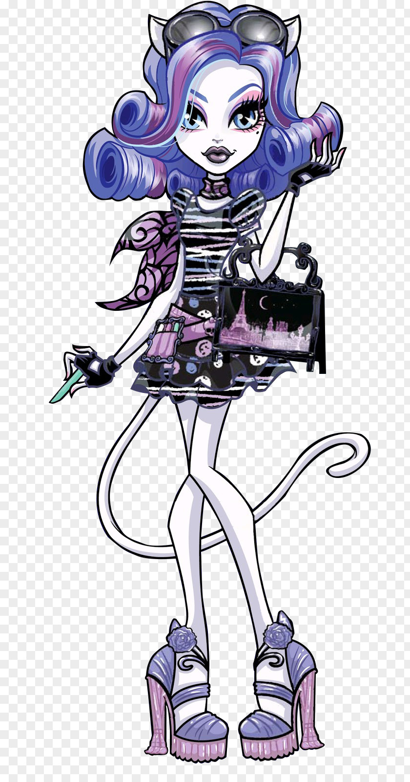 Delicate And Elegant Monster High Doll Werecat Ever After Barbie PNG