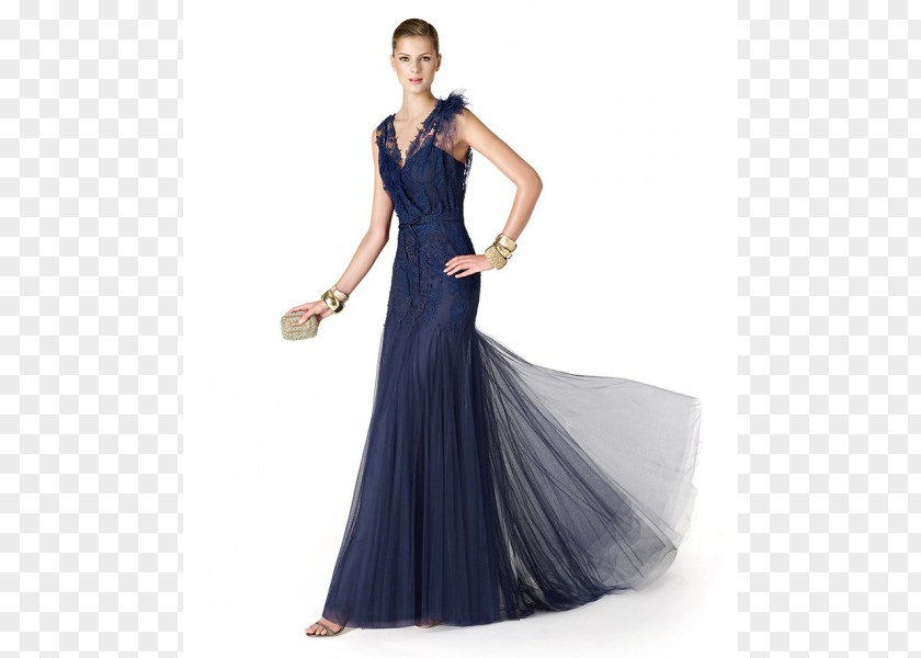 Dress Party Navy Blue Evening Gown PNG