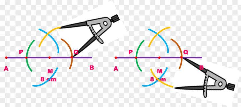 Line Trazo Point Perpendicular Compass PNG
