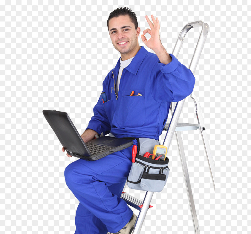 Man On Ladder Pool Stock Photography Electrician Royalty-free Image PNG