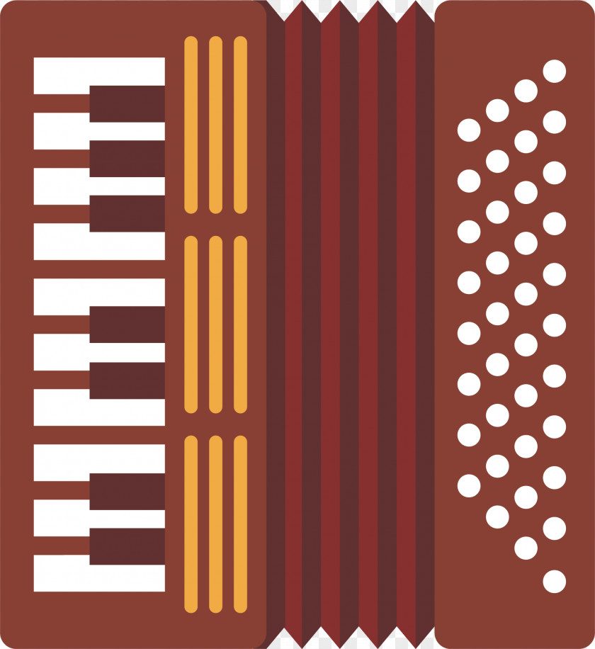 Vector Color Hand-painted Accordion Diatonic Button Musical Instrument PNG