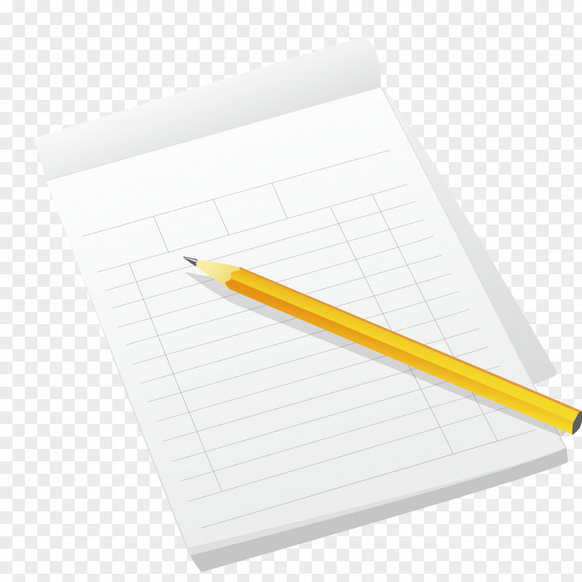 Vector Pencil And Notepad Paper PNG