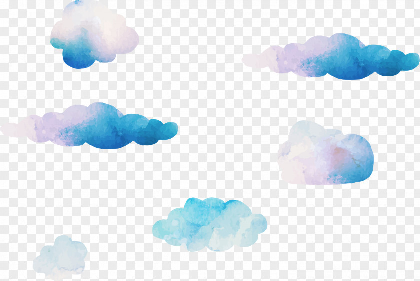Dream Watercolor Clouds Vector Blue Sky Cloud Computer Wallpaper PNG