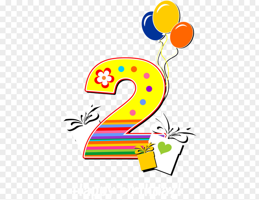 Number 2 Birthday Cake Party Happy To You Greeting Card PNG