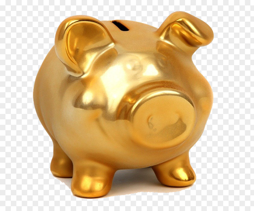 Piggy Bank Gold Coin Saving PNG