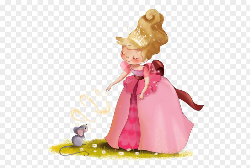 The Princess And Mouse Salted Butter Drawing Illustration PNG