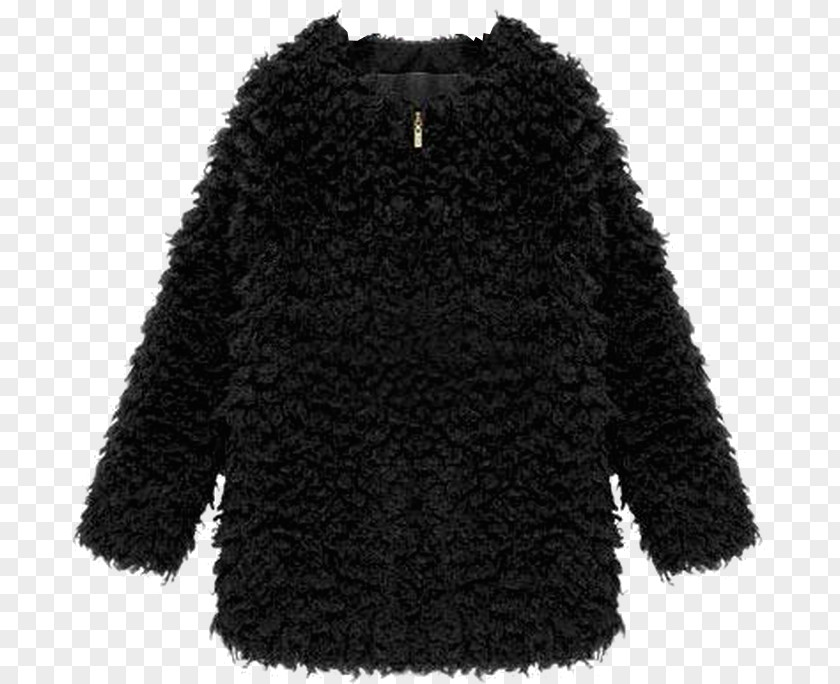 Faux Fur Sheep Cardigan Jacket Overcoat PNG
