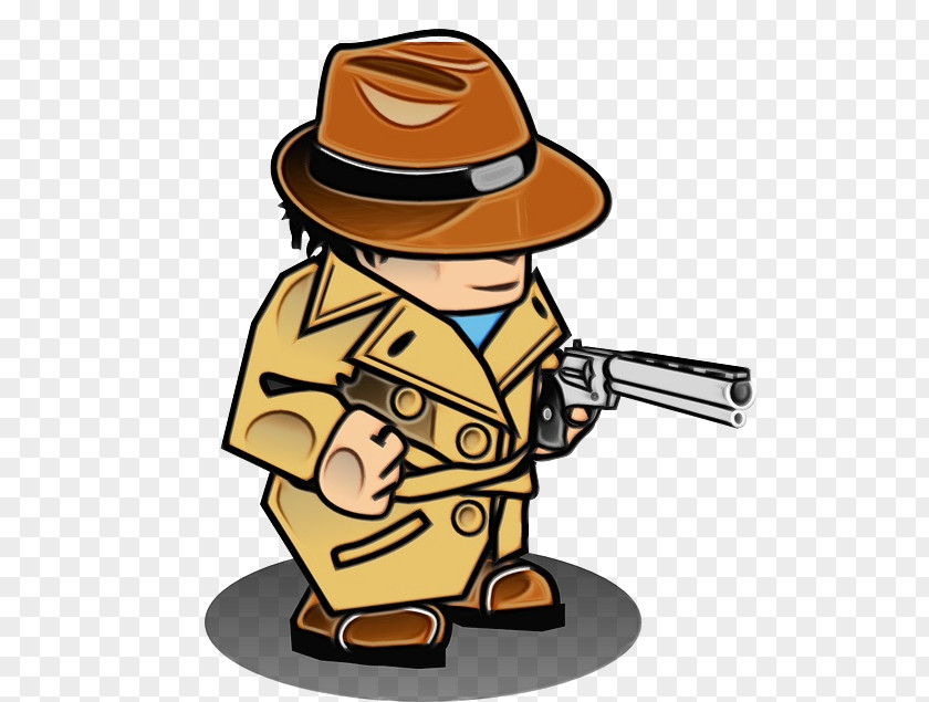 Fedora Headgear Detective Cartoon PNG