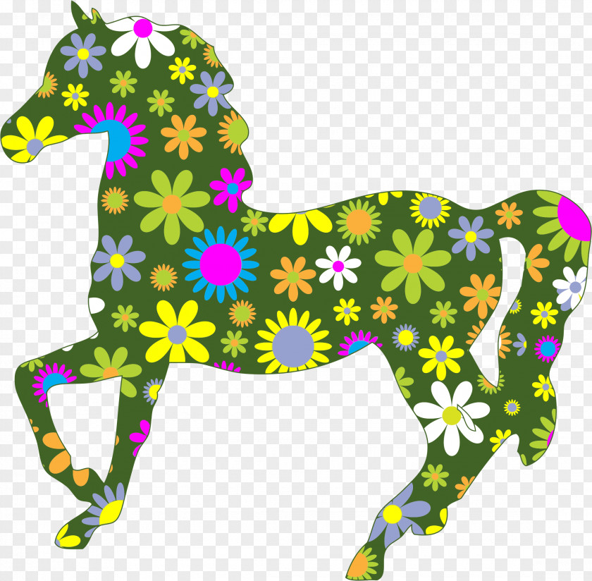 Green Horse Cliparts Flower Clip Art PNG