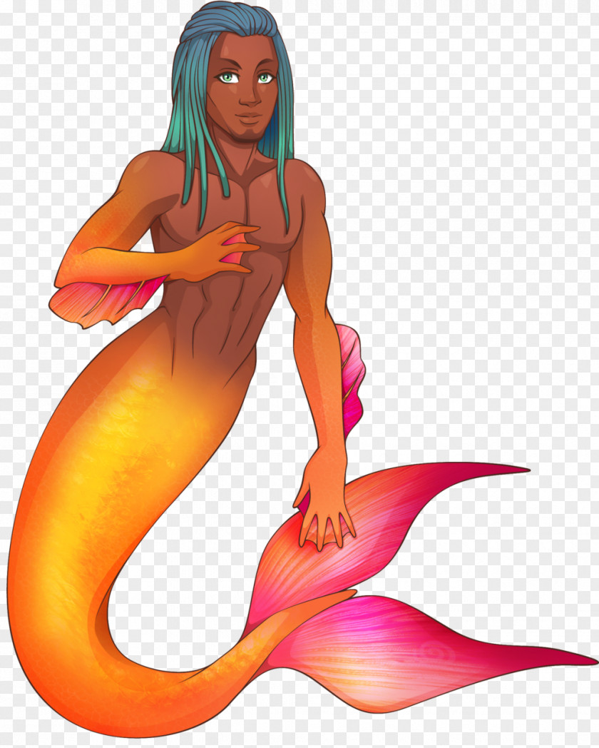 Mermaid Muscle Animated Cartoon PNG