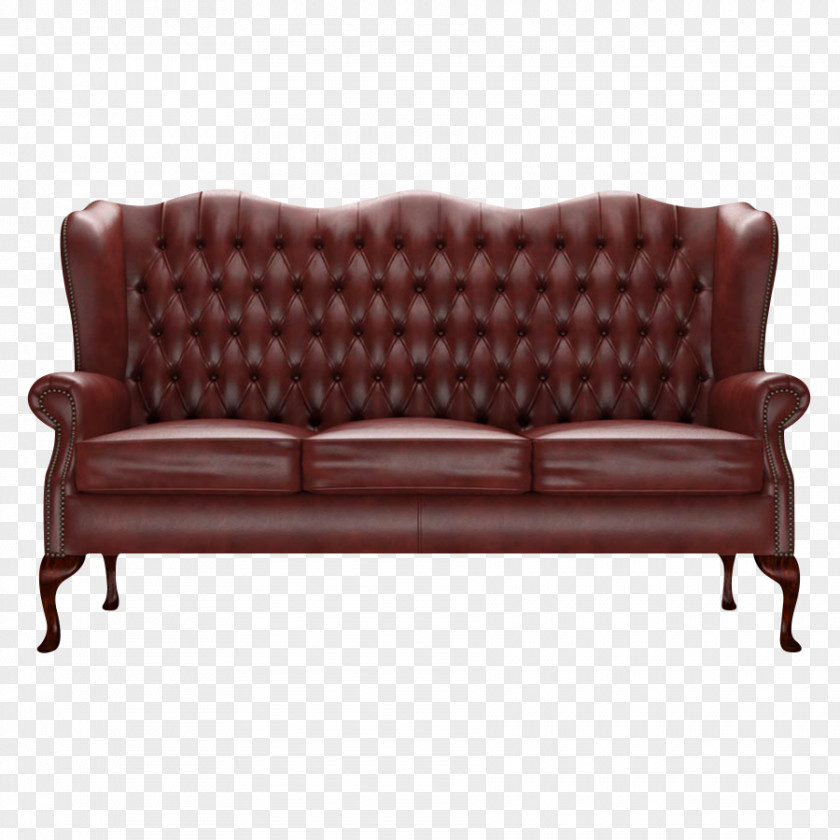 Old English Loveseat Couch Chesterfield Leather Sofa Bed PNG