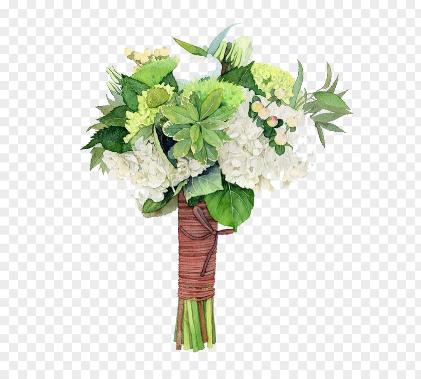 Watercolor Flowers Flower Bouquet Green PNG