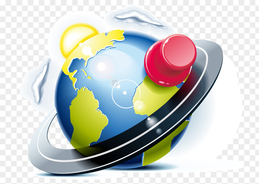Vector Globe GPS Navigation Device Android Application Package Icon PNG