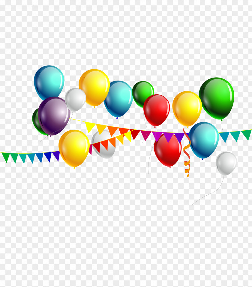 Vector Festive Balloons And Bunting Balloon Color Birthday PNG