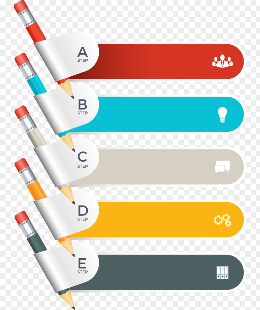 Vector Pencil Chart Infographic PNG