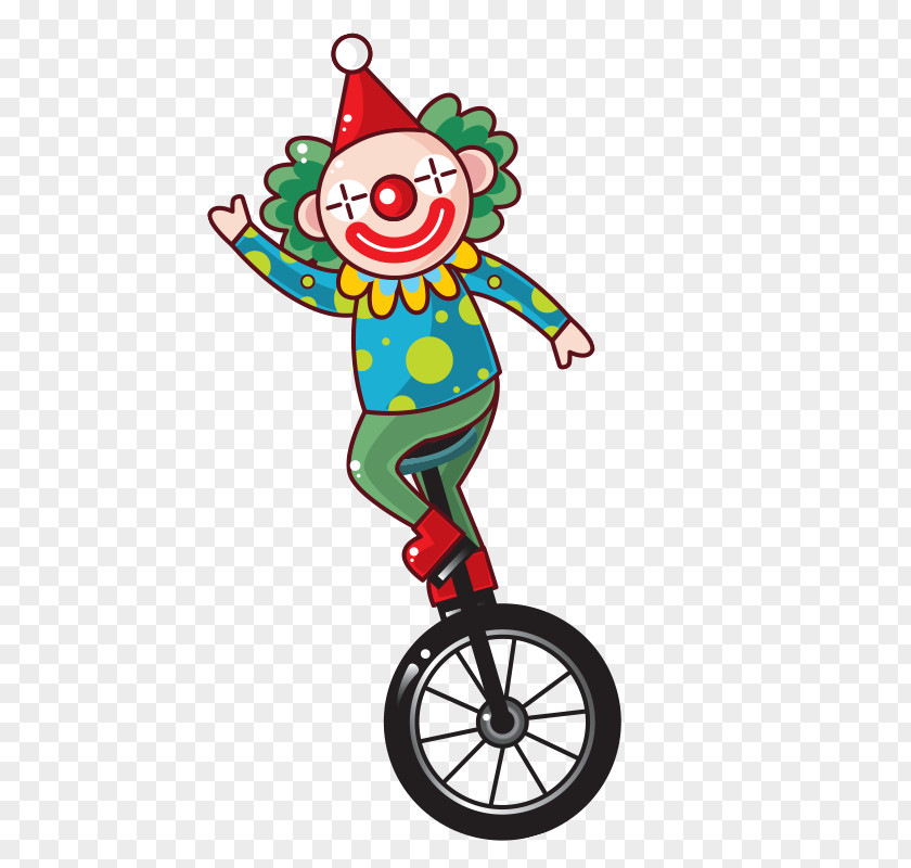 Clown Unicycle Clip Art PNG