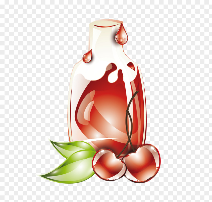 Crystal Cherry Juice Fruit Glass Drink PNG
