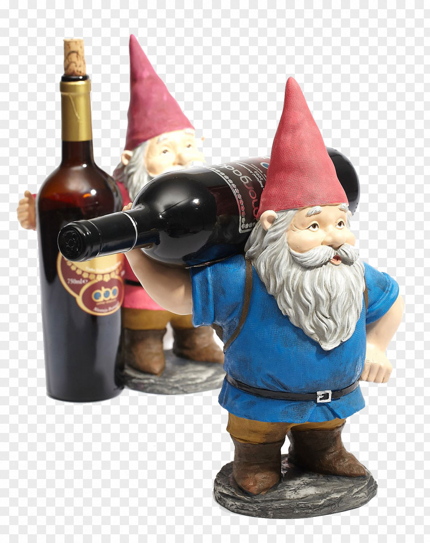 Santa Claus Wine Rack Red PNG