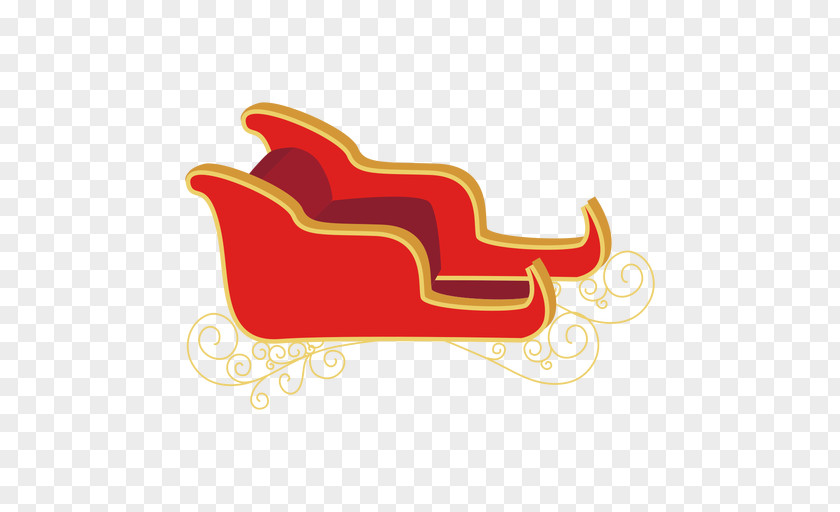Santa Sleigh Claus Reindeer Sled Christmas PNG