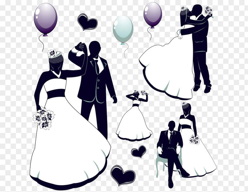 Wedding Vector Material Invitation Bride Illustration PNG