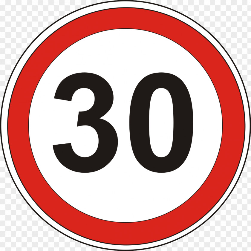 30 Road Speed Limit Traffic Sign PNG