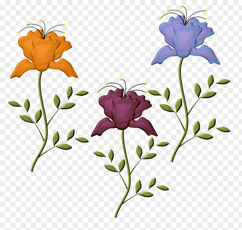 Design Floral Cut Flowers Violet PNG