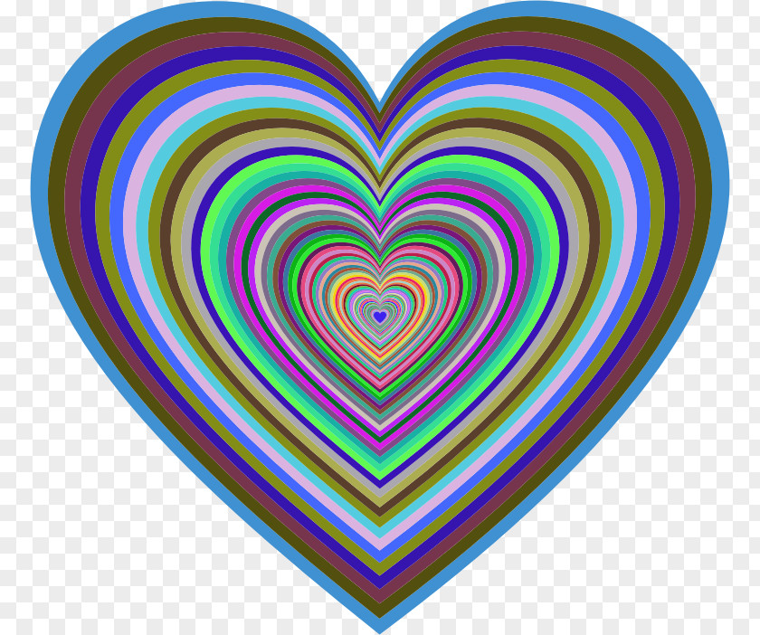 Tunnel Heart Psychedelic Art PNG